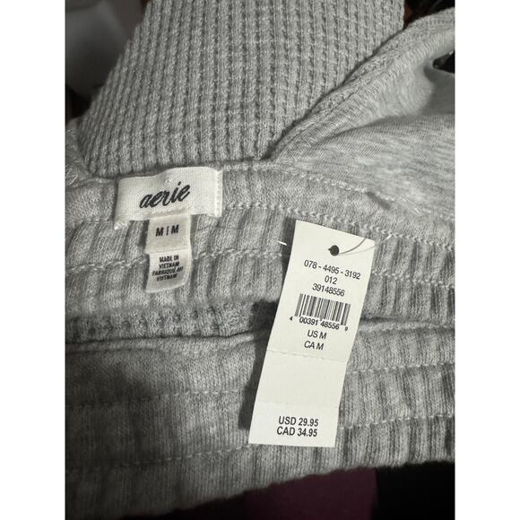 NWT Aerie Waffle Knit Sleep Bra Bralette Lounge Top Gray M - Picture 3 of 4